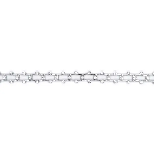 Женское колье из белого золота с фианитами