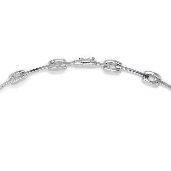 Женское колье из белого золота с фианитами