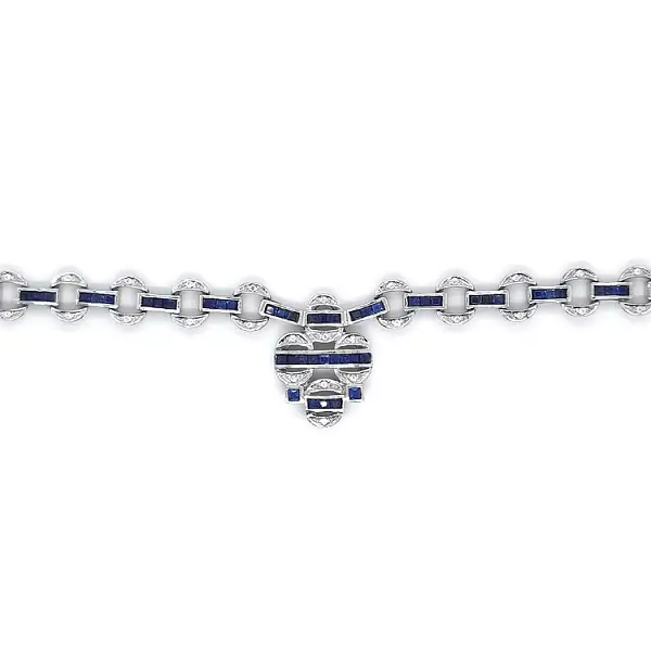 Колье из белого золота с кристаллами Swarovski