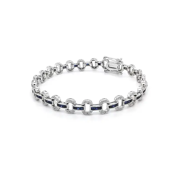 Элегантный женский браслет из белого золота с кристаллами Swarovski