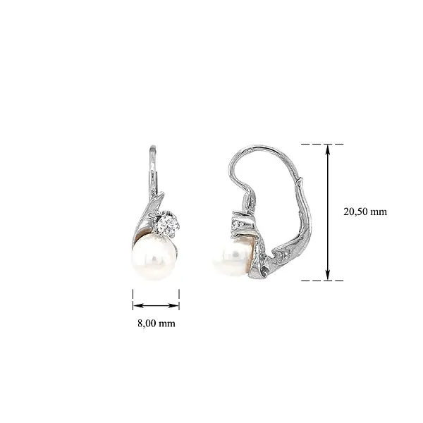 Элегантные серьги с жемчугом и фианитами