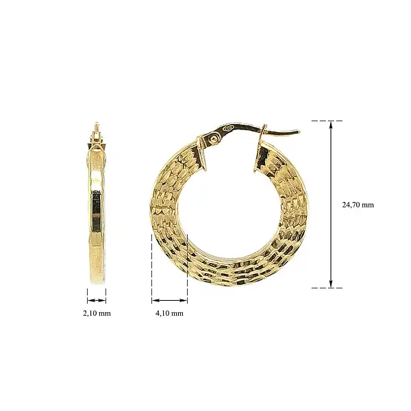 Элегантные золотые серьги-кольца