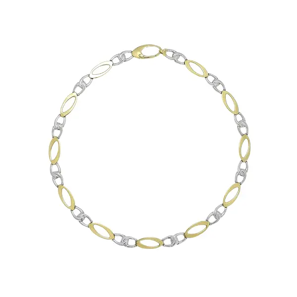 Женское двухцветное золотое ожерелье с овальными элементами