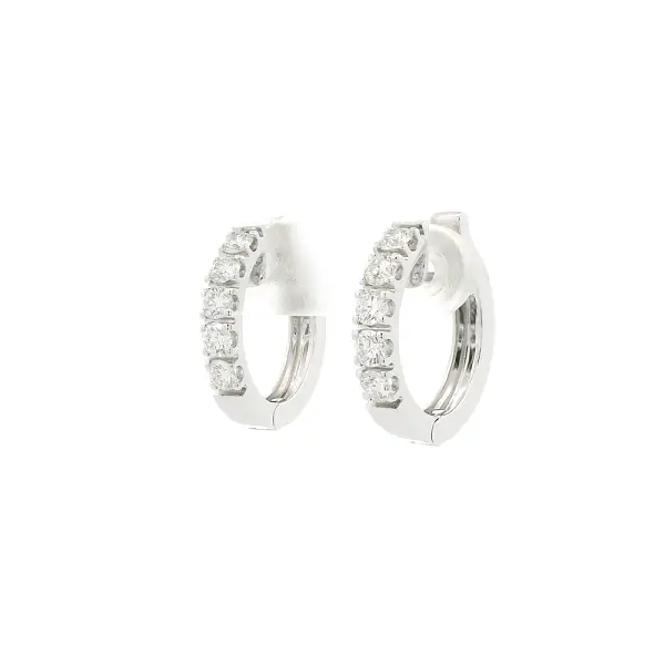 Серьги-кольца из белого золота с бриллиантами