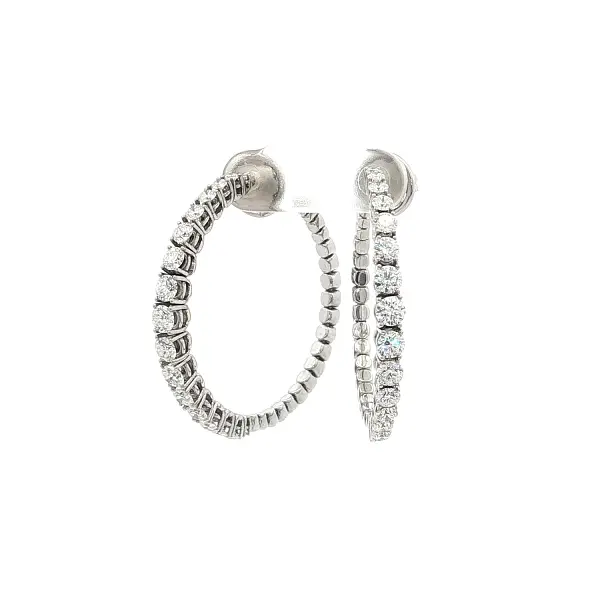 Золотые круглые серьги с бриллиантами