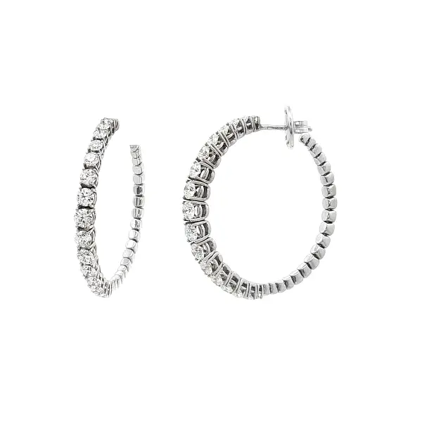 Золотые круглые серьги с бриллиантами