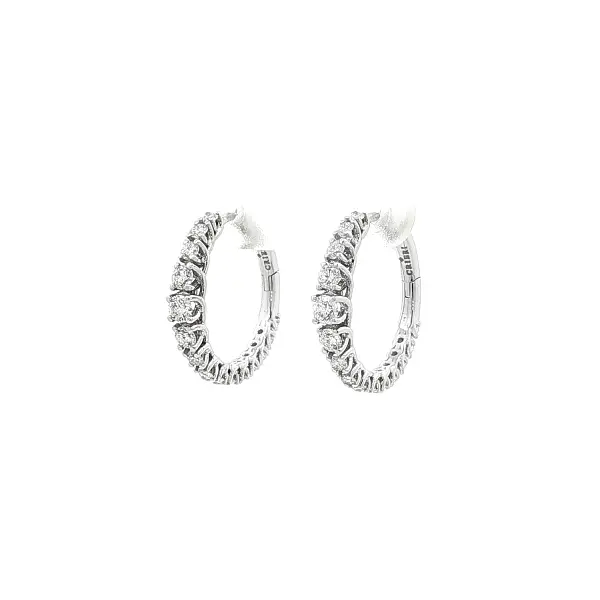 Золотые круглые серьги с бриллиантами