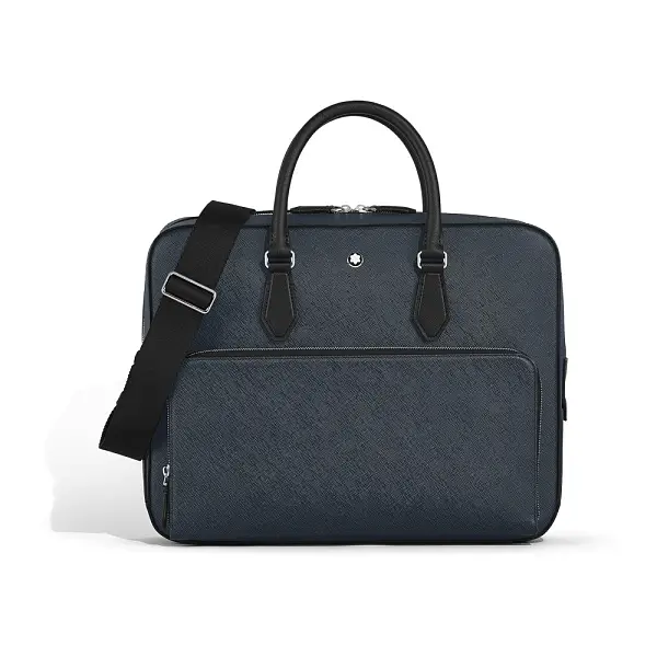 Портфель Montblanc Sartorial Medium в синем твидовом исполнении MB220332