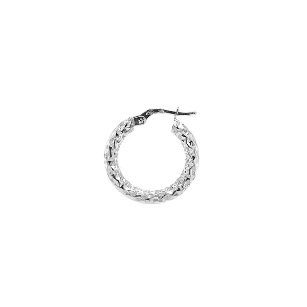 Золотые кольцевые серьги с фасетированной поверхностью