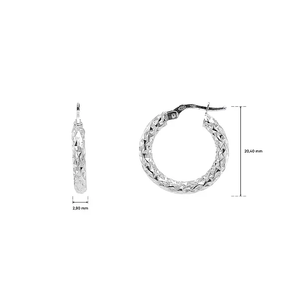 Золотые кольцевые серьги с фасетированной поверхностью