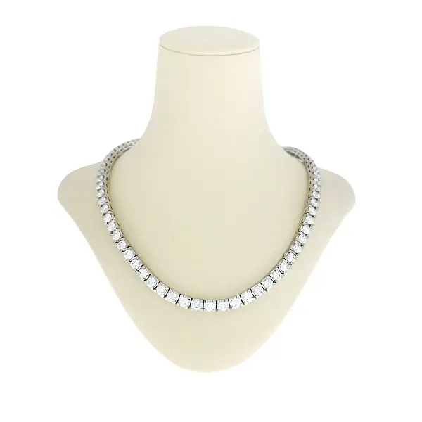 Теннисное ожерелье из белого золота с бриллиантами 36,5 ct (F/VS1)