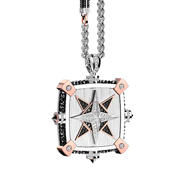 Золотое ожерелье Zancan Black Magic Magnum EC537BR-60