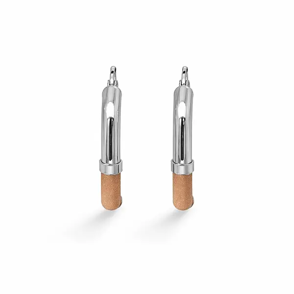 Кольцевые серьги из трёхцветного золота