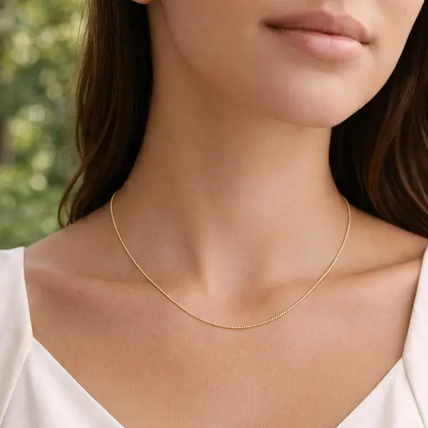 Золотая цепочка панцирного плетения