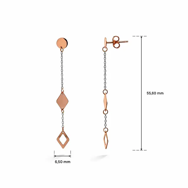 Золотые цепочные серьги с геометрическим мотивом