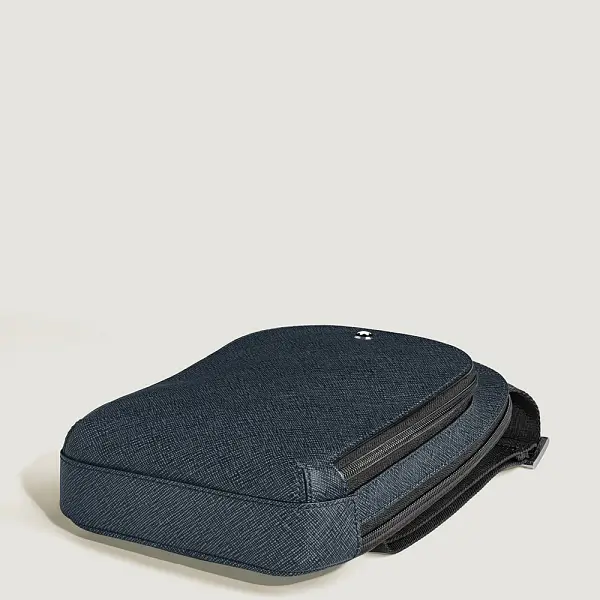 Montblanc Sartorial – Сумка среднего размера через плечо из кожи, цвет Tweed Blue MB220356