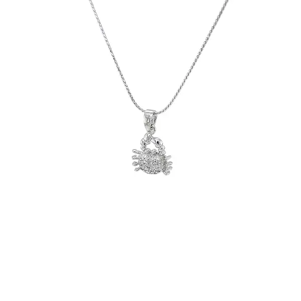 Кулон Изменение краба из белого золота