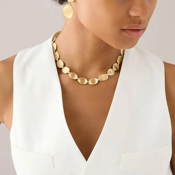 Золотое ожерелье Marco Bicego Lunaria Diamonds CB2893_B YW Q6