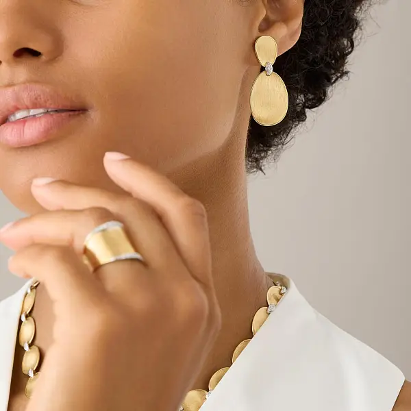 Золотые серьги Marco Bicego Lunaria Diamonds OB1460_B YW Q6