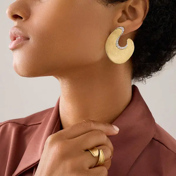 Золотые серьги Marco Bicego Lunaria Diamonds OB1912_B YW Q6