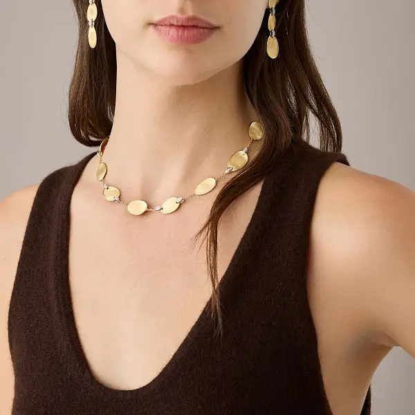 Золотое ожерелье Marco Bicego Lunaria Diamonds CB2099_B YW Q6