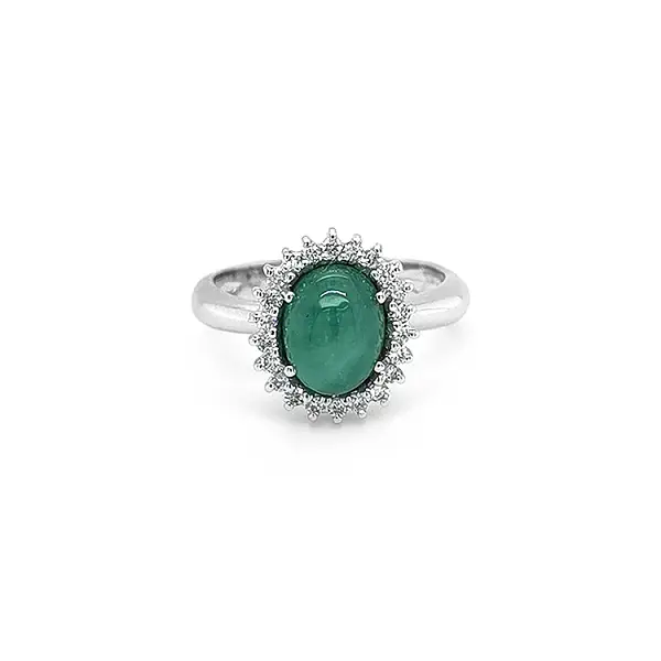 Золотое кольцо с изумрудом и бриллиантами