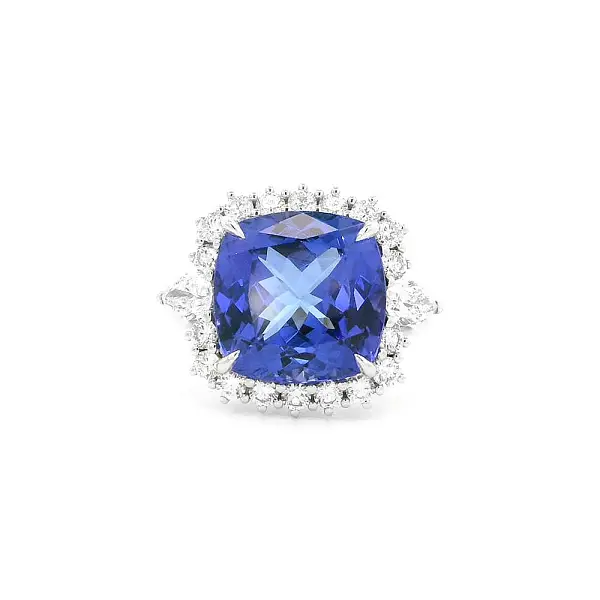 Blue Treasure - кольцо с танзанитом и бриллиантом Elegance
