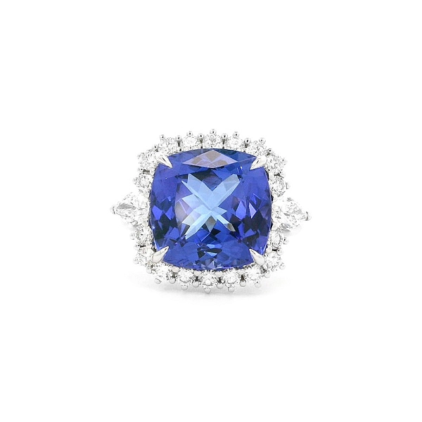 Blue Treasure - кольцо с танзанитом и бриллиантом Elegance