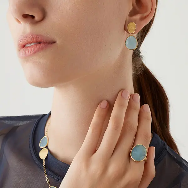 Золотые серьги Marco Bicego Lunaria OB1436 AQD Y