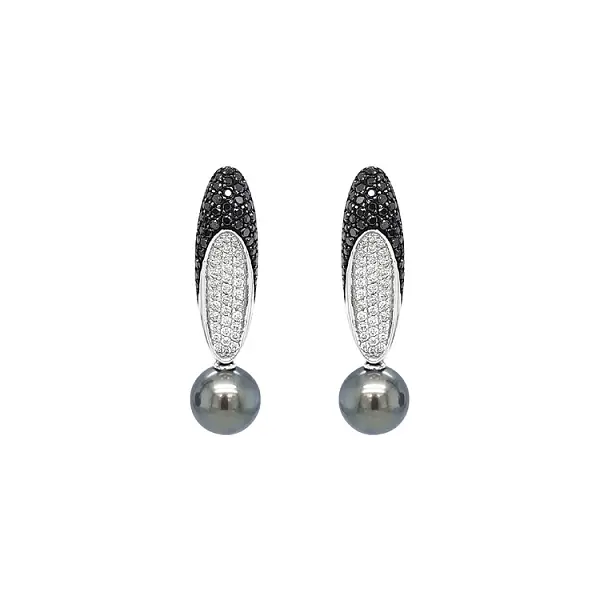 Золотые серьги Натуральный жемчуг и бриллианты