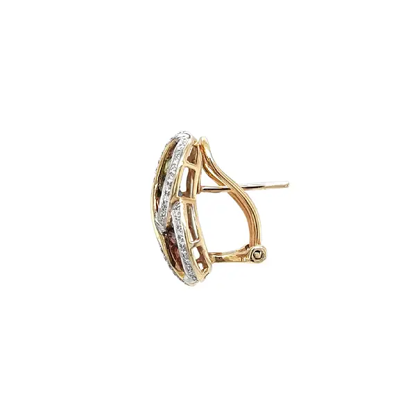 Золотые серьги Полудрагоценные камни и бриллианты