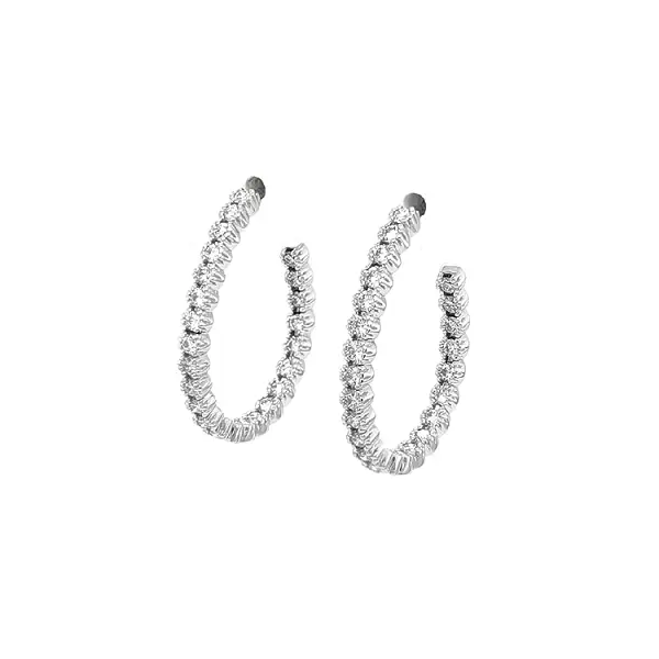 Золотые круглые серьги с бриллиантами