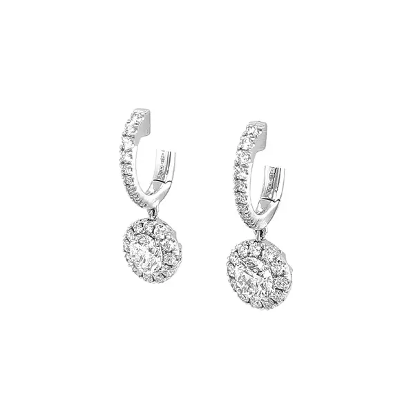 Золотые серьги-пусеты с бриллиантами