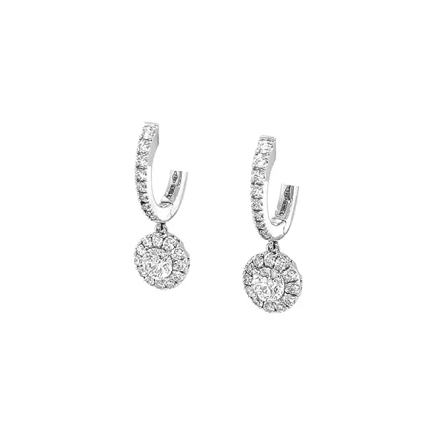 Золотые серьги-пусеты с бриллиантами