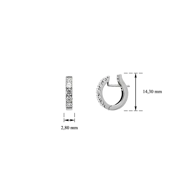 Золотые серьги Полукруги Бриллианты