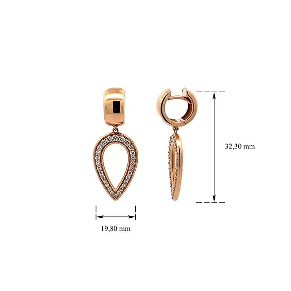 Золотые серьги-пусеты с бриллиантами