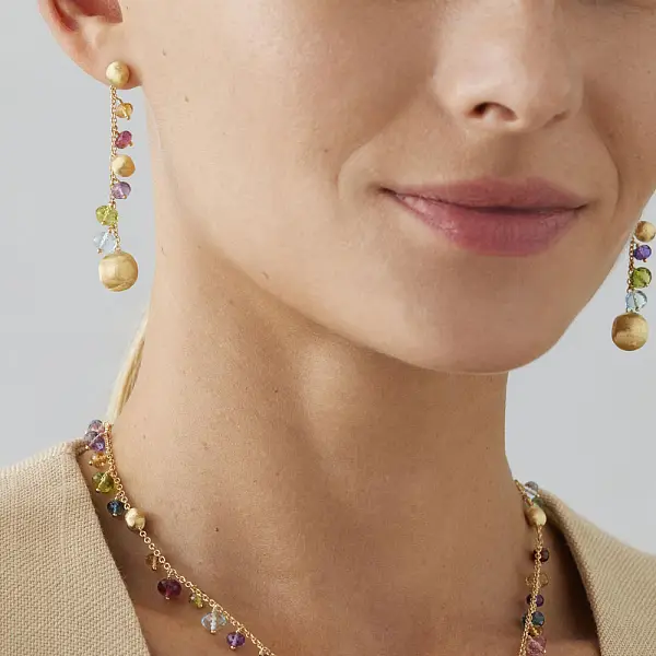 Золотые серьги Marco Bicego Африка Драгоценные камни OB1862 MIX02 Y