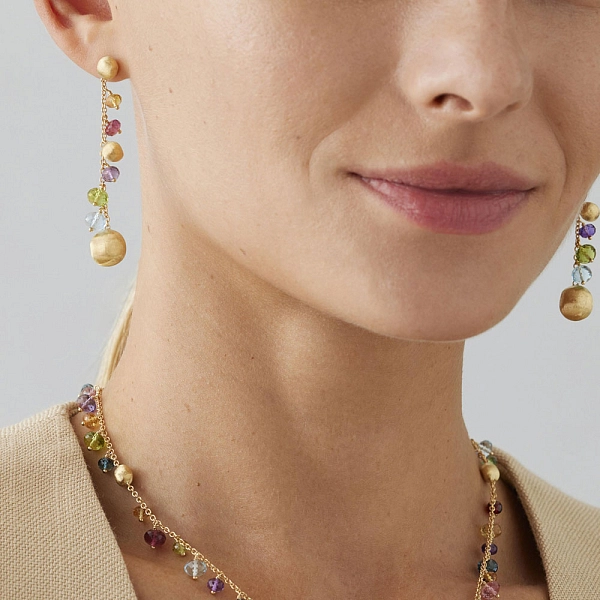 Золотые серьги Marco Bicego Африка Драгоценные камни OB1862 MIX02 Y