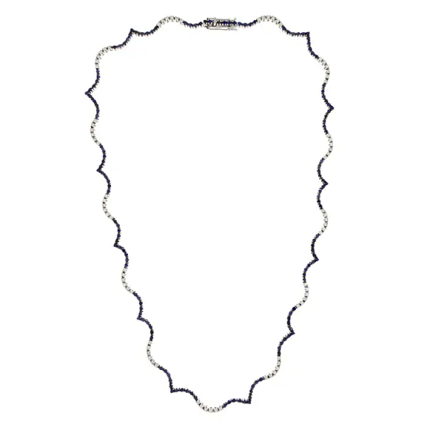 Золотое колье с сапфирами и бриллиантами