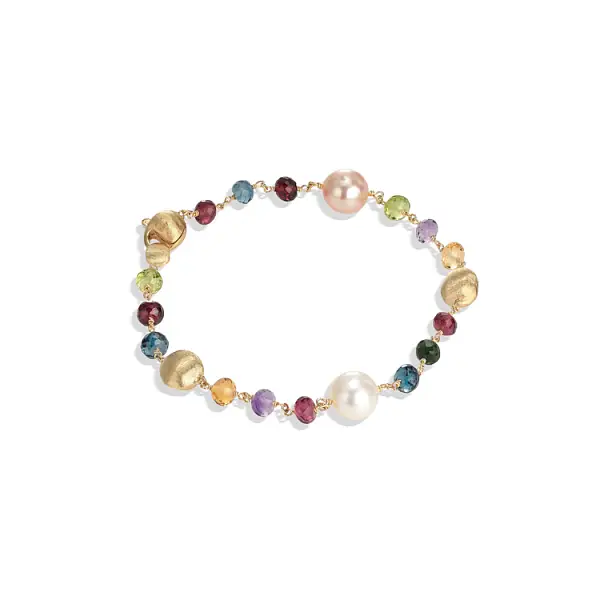 Золотой браслет Marco Bicego Africa с жемчугом и полудрагоценными камнями