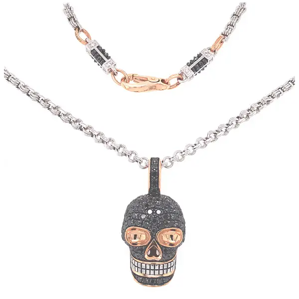 Золотая подвеска Череп Zancan Black Magic EC882RB60