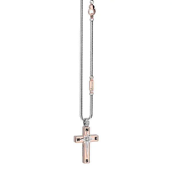 Золотой кулон-крест Zancan Couture First EC512RB