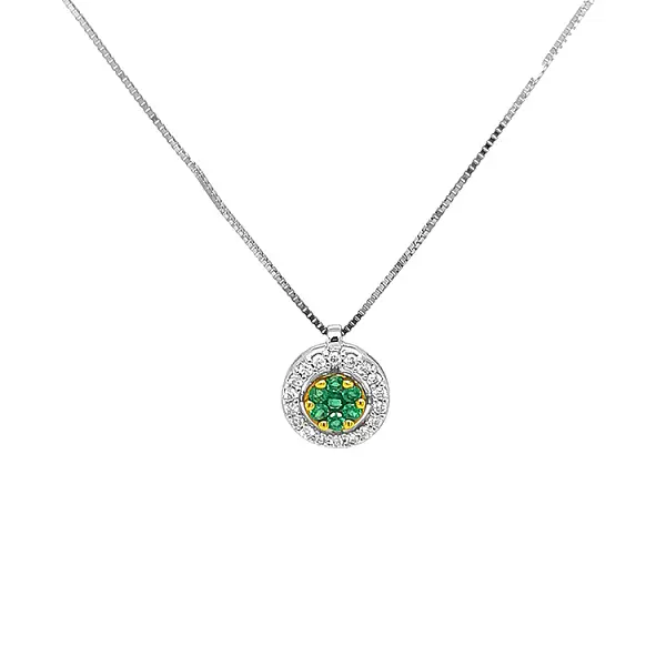 Золотая подвеска с изумрудами и бриллиантами