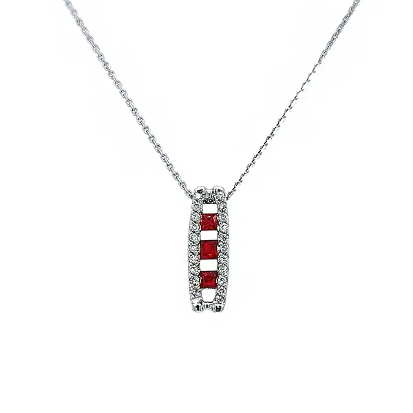 Золотая подвеска с рубинами и бриллиантами