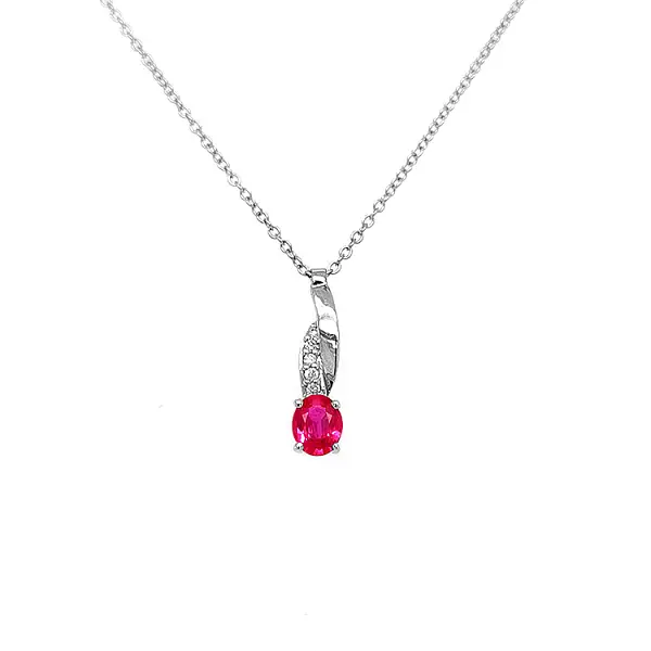 Золотая подвеска с рубином и бриллиантами