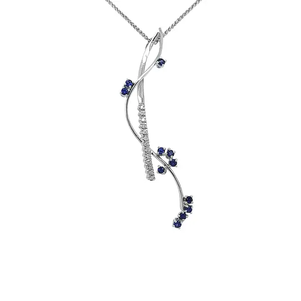 Золотая подвеска с сапфирами и бриллиантами