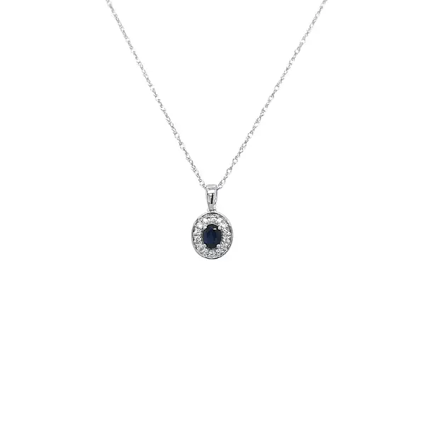 Золотая подвеска с сапфиром и бриллиантами