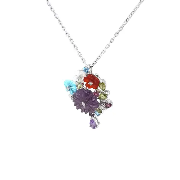 Золотой кулон Полудрагоценные камни и бриллианты