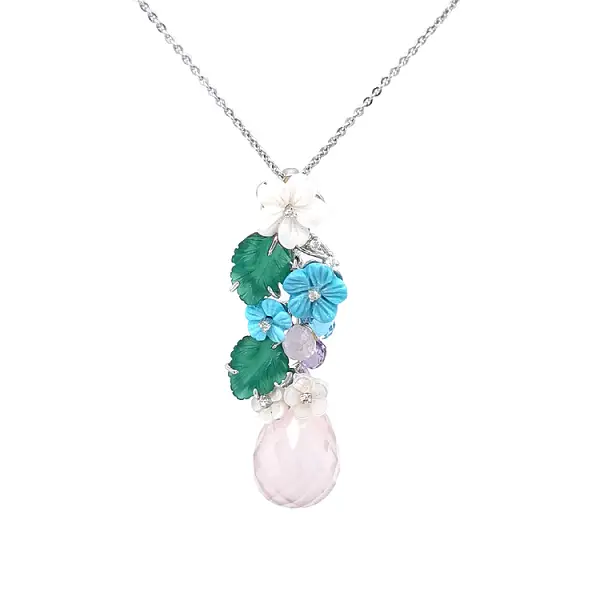 Золотой кулон Полудрагоценные камни и бриллианты