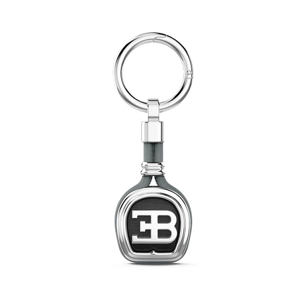 Серебряный брелок Zancan Bugatti с кожей P002-GR